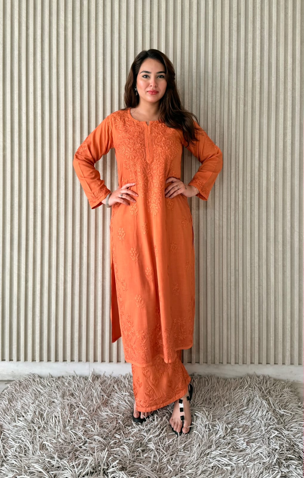 Lucknowi Chikankari Heavy Work Dyeble Rayon Plazo Set